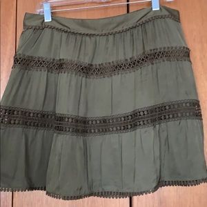 White House Black Market Lined Olive Skirt